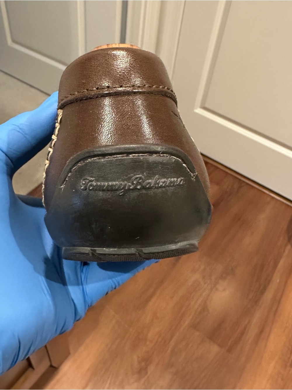 Tommy Bahama Men's Brown Woven Leather Slip-On Loafers - Picture 9 of 15